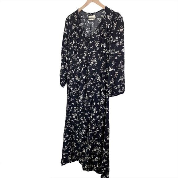 RALPH LAUREN DENIM & SUPPLY Tier Ruffled Black & White Floral Midi Dress – Large - Picture 4 of 11